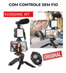 Kit Youtuber Vlog Live Tripé Celular Suporte Led E Microfone Com controle Bluetooth Video-Making Kit AY-49 - Alfashop