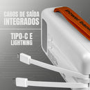 Power Bank Carregador Portátil Turbo Bateria 30.000mah Cor Branco - Alfashop