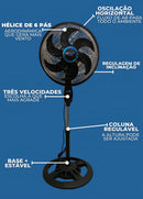 Ventilador Vertical De Alta Velocidade Tensão 110v TYF FS1608 - Alfashop