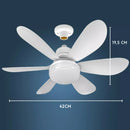 Ventilador De Teto C/ Lâmpada Led + Controle Para Bocal E27 - Alfashop