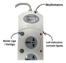 Filtro De Linha Régua 16 Tomadas (5 Universais) C/ Cabo 3m Cor Branco 127v/220v - Alfashop