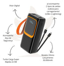 Carregador Portátil Power Bank 30000 Mah Turbo Carga Rápida Cor Branco - Alfashop