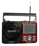 Rádio Portátil Bluetooth Pilha E Tomada Am Fm Usb Sw 110/220 - Alfashop