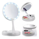 Espelho De Luz Led Dobrável Aumenta 10x Maquiagem Portátil - Alfashop