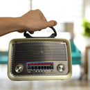 Radio Retrô Vintage Pilha E Tomada Bluetooth Am Fm Usb Mp3 - Alfashop