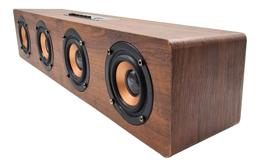 Caixa De Som Bluetooth Madeira Retro 4 Alto Falantes 20 W - Alfashop