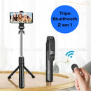 Tripé Celular Bastão Selfie Bluetooth IUNIT XT-02 Cor Preto - Alfashop