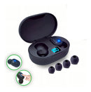Fone de ouvido in-ear sem fio E6S preto com luz LED - Alfashop