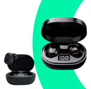 Fone de ouvido in-ear sem fio E6S preto com luz LED - Alfashop