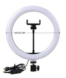 Ring Light Iluminador 8 Polegadas Tripé Com Suporte Celular Cor da estrutura Preto Cor da luz Branco frio, Branco Quente, Amarela 110V/220V - Alfashop