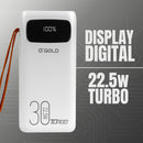 Power Bank Carregador Portátil Turbo Bateria 30.000mah Cor Branco - Alfashop