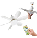 Lampada Ventilador De Teto E27 C/ 6 Helices Controle Bivolt Luz Branco 127/220v - Alfashop