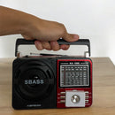 Rádio Portátil Bluetooth Pilha E Tomada Am Fm Usb Sw 110/220 - Alfashop