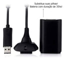 Kit 2 Baterias Recarregável COMPATÍVEL Xbox 360 + Cabo Substitua Pilhas Voltagem de entrada 12V - Alfashop