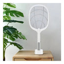 Raquete Mata Mosquito Recarregável Com Suporte De Mesa Casa Cor Branco - Alfashop