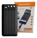 Carregador Portátil Power Bank 20.000mah Rápido Com Display Cor Preto - Alfashop