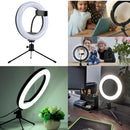 Ring Light Iluminador 8 Polegadas Tripé Com Suporte Celular Cor da estrutura Preto Cor da luz Branco frio, Branco Quente, Amarela 110V/220V - Alfashop