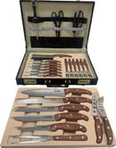 Kit Churrasco Ou Cozinha Com Maleta Em Couro 25 Peças Promo - Alfashop