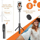 Tripé Celular Bastão Selfie Bluetooth IUNIT XT-02 Cor Preto - Alfashop