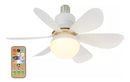 Ventilador De Teto C/ Lâmpada Led + Controle Para Bocal E27 - Alfashop