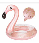Boia Flamingo Rose C/ Glitter Grande Piscina Inflável 90cm - Alfashop