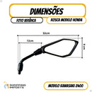 Retrovisor de moto esportivo  Modelo Z400 Kawasaki Rosca Honda Lente Convexa GVS rebaixado - Alfashop