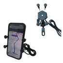 Suporte para celular para moto mais carregador USB turbo GPS pinça drone aranha  original para motoqueiro motoboy fixo no retrovisor 360° - Alfashop