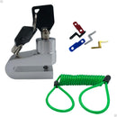 Tranca para moto freio disco bike cabo lembrete mais 2 chaves - Alfashop