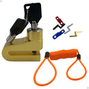 Tranca para moto freio disco bike cabo lembrete mais 2 chaves - Alfashop