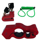Kit Trava Manete de Alumínio + Trava de Disco Antifurto com Cabo Lembrete para Moto - Alfashop
