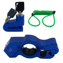 Kit Trava Manete de Alumínio + Trava de Disco Antifurto com Cabo Lembrete para Moto - Alfashop