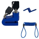 Tranca para moto freio disco bike cabo lembrete mais 2 chaves - Alfashop