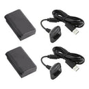 Kit 2 Baterias Recarregável Xbox 360 + Cabo Substitua Pilhas