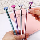 KIT 10 Canetas Diamante ou Flor Cristal Esferográfica Ponta Fina