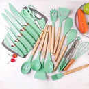 Kit Utensílios de Cozinha Silicone e Facas 19 Peças