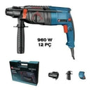 Martelete Rompedor Nakasaki 960W Profissional com Furadeira de Impacto + Kit 12 Acessórios