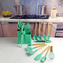 Kit Utensílios de Cozinha Silicone e Facas 19 Peças