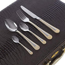 Faqueiro Inox Luxo 84 Peças Dourado com Maleta