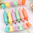 Kit 6 Marca Texto Pastel Duplo Candy Fofo Kawaii Material Escolar