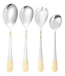 Faqueiro Inox 84 Peças Talheres Banhado Ouro Maleta Madeira