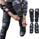 Kit de Proteção Moto 4 Peças Joelheira Cotoveleira Esportiva Preta Articulada
