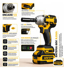 Kit Chave De Impacto 1/2 + 3/4 60v Profissional 2 Baterias