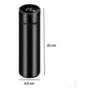 Garrafa Térmica 500ml Inteligente em Aço Inox cor Preta