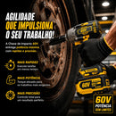 Kit Chave De Impacto 1/2 + 3/4 60v Profissional 2 Baterias