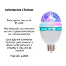 Lâmpada Led Globo Colorida Rotativa Giratória Festa 110v/220
