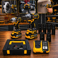 Kit Chave De Impacto 1/2 + 3/4 60v Profissional 2 Baterias