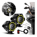Par Farol Milha Moto Led Auxiliar 6000k  Ubs Botao Alfa.shop