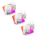Kit 3 Câmera Ip Wifi Dome Rotativa Visão Noturna Yanqing Dome A8 Cor Branco