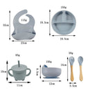 Novo Kit 8 Peças E Talheres De Silicone Para Bebês E Crianças