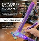 Kit de 3 canetas Euro PeN modelo money tester, azul e roxo